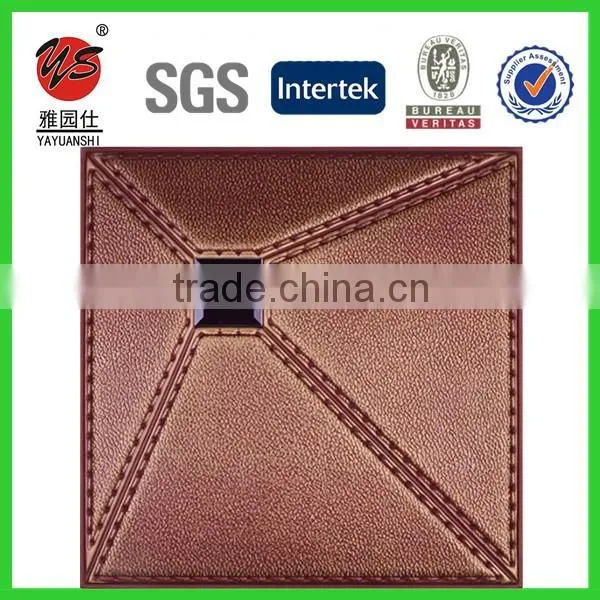 3D leather wall panel decorative 3d PU leather covering wall panel ceiling panels
