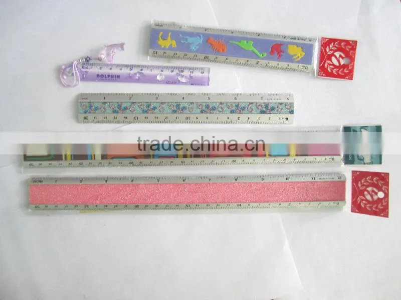 Plastic straight 15cm ruler multicolor ruler