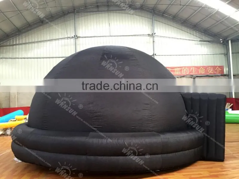 Certified by US or CE black 5m diameter inflatable planetarium tent used outdoor inflatable tent for kids
