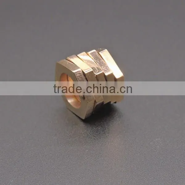 Fashion stainless steel spiral dly charm beads for europe rose gold accessories