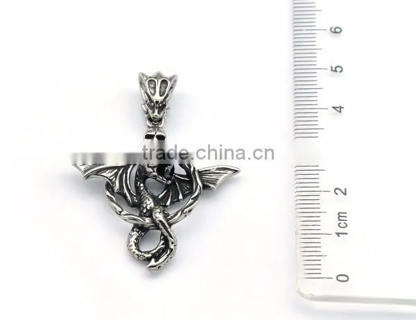 Personality Mens Silver Casting Stainless Steel Factory Punk Snake Pendants Skull Charm