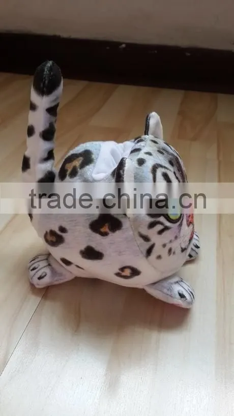 3 D plush snow leopard cellphone seat plush toy snow leopard mobile phone holder plush material leopard shaped cellphone seat