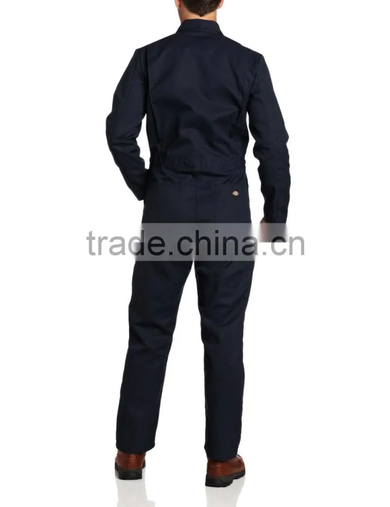 OEM 65% 00pyester 35% cotton anti crinkle blue mechanic long sleeve Coverall high quality uniform