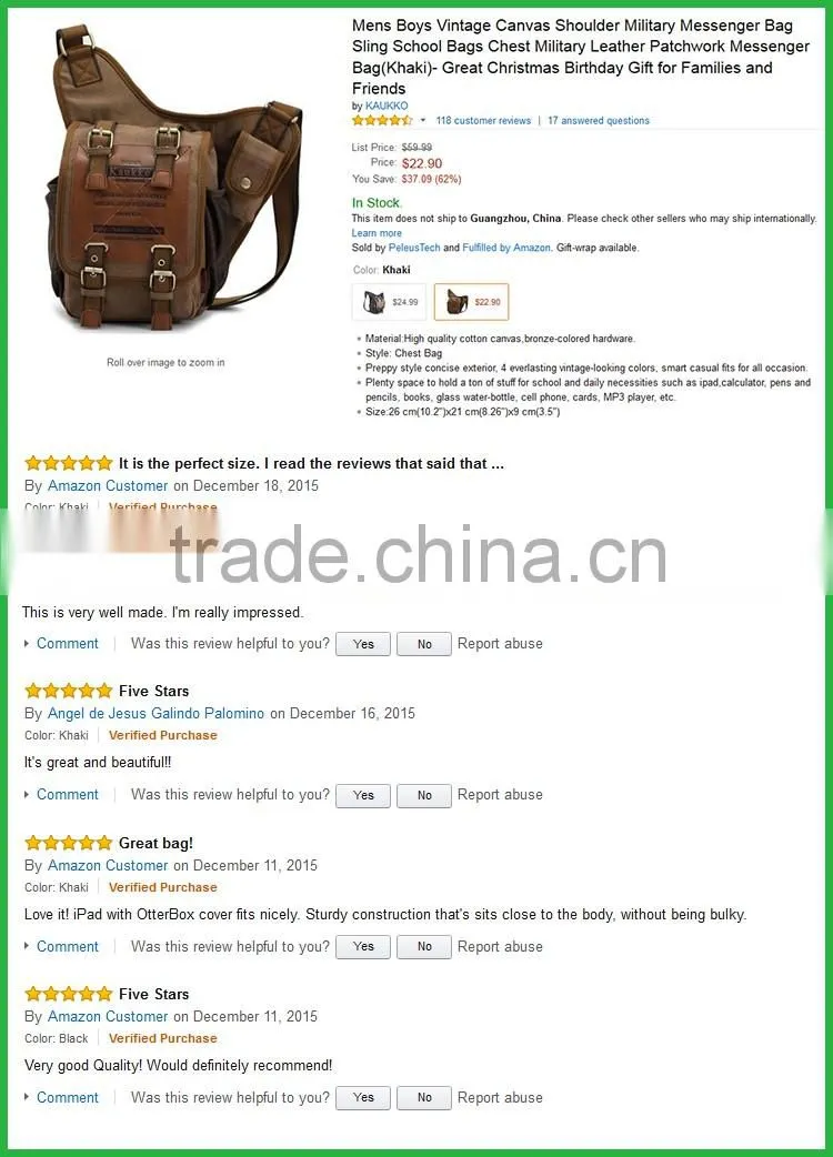 High Quality Cute Canvas Kids Back Pack Bags For Kids School