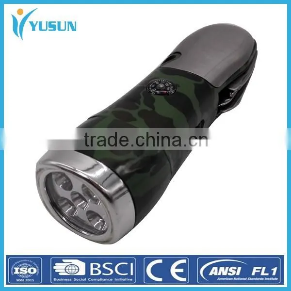 5 tools led flashlight with compass factory direct sale