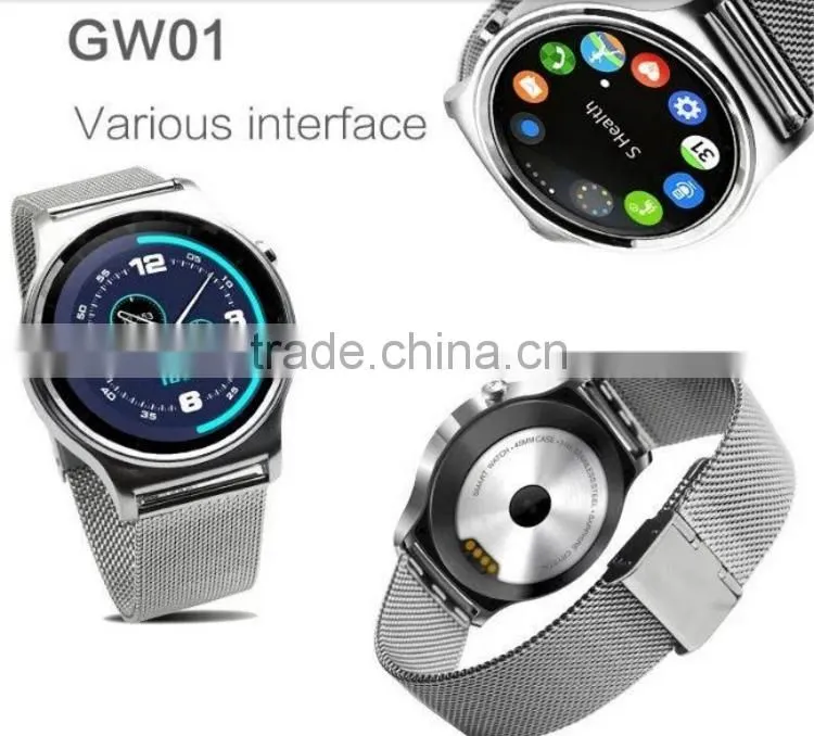 New 1.33'' Inch Full Circle Bluetooth 4.0 Syn Pedometer GW01 Android iOS Smart watch