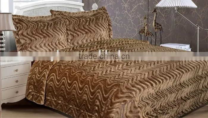 High quality throw fake fur/PV fur/faux fur & sherpa blanket/ bedding sets