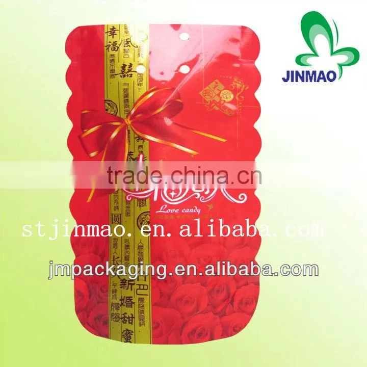 wedding candy plastic bag/reusable zip-lock plastic bag/zipper bag for snack