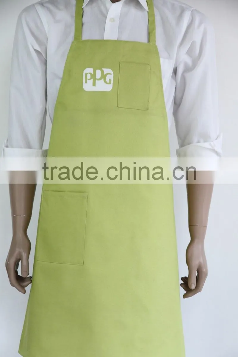 100% Polyester WaterProof PU Coating Practical Kitchen Aprons With Pocket