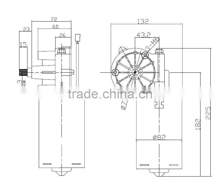 100W bus windscreen wiper motor dc motor