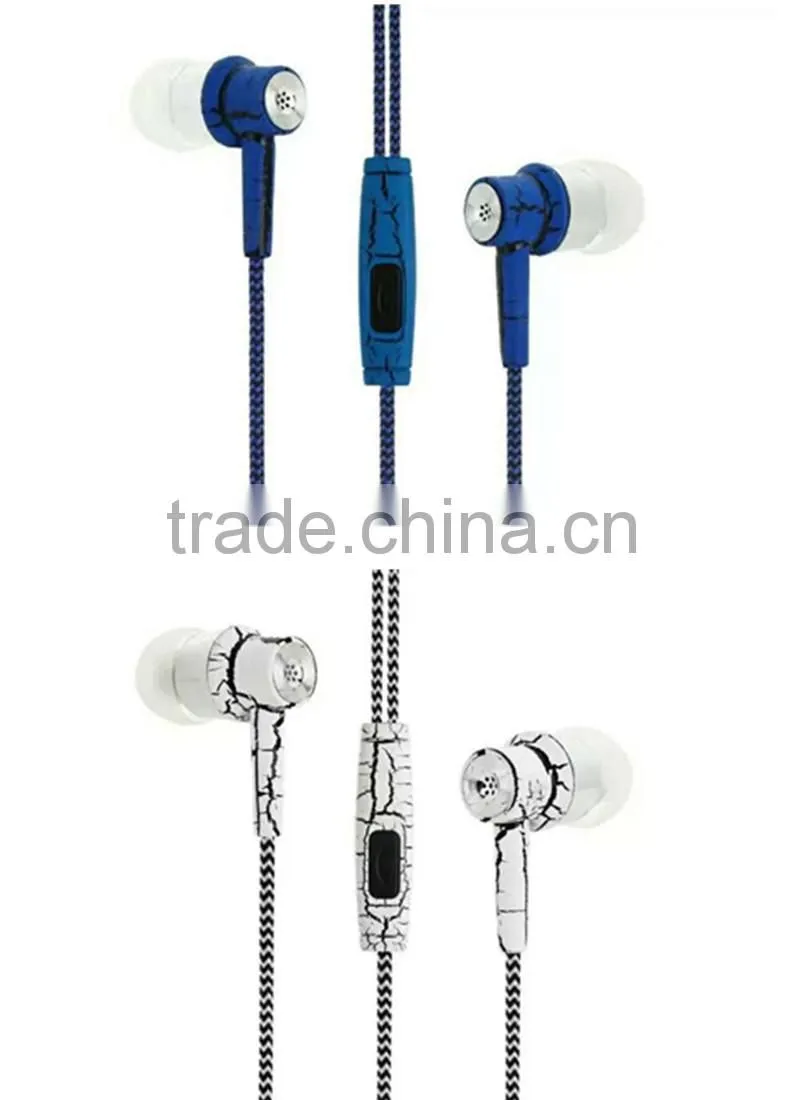 Top 50 sport metal crack earphone with Mic earbuds