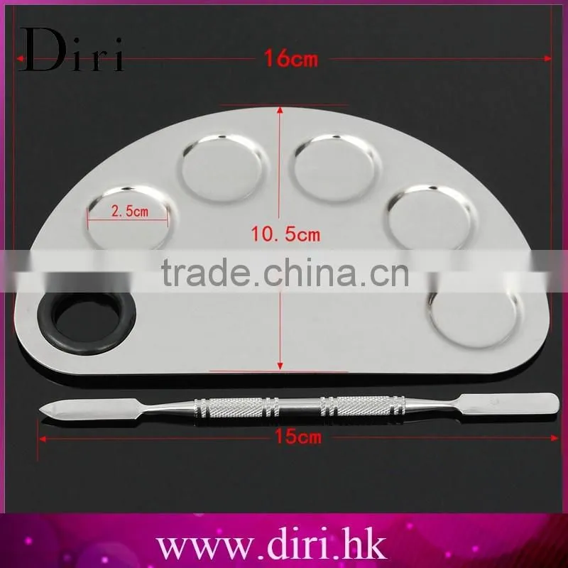 Stainless Steel Semicircle Makeup Palette Spatula Professional Makeup Tool