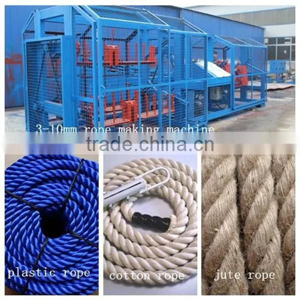 Industrial three stranded rope cotton rope making machine