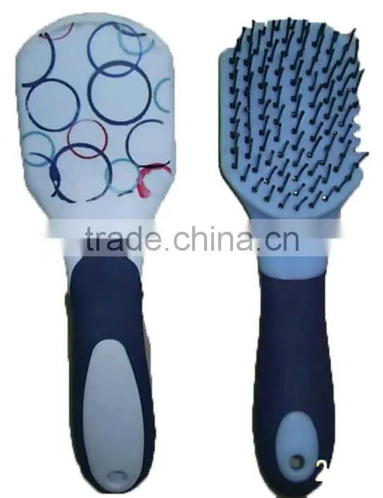 corlorful wooden back horse face brush