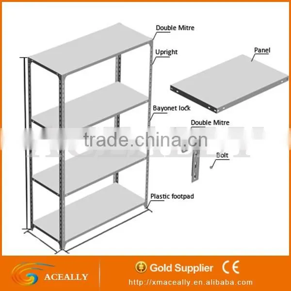 adjustable light duty industrial slotted angle post iron shelving