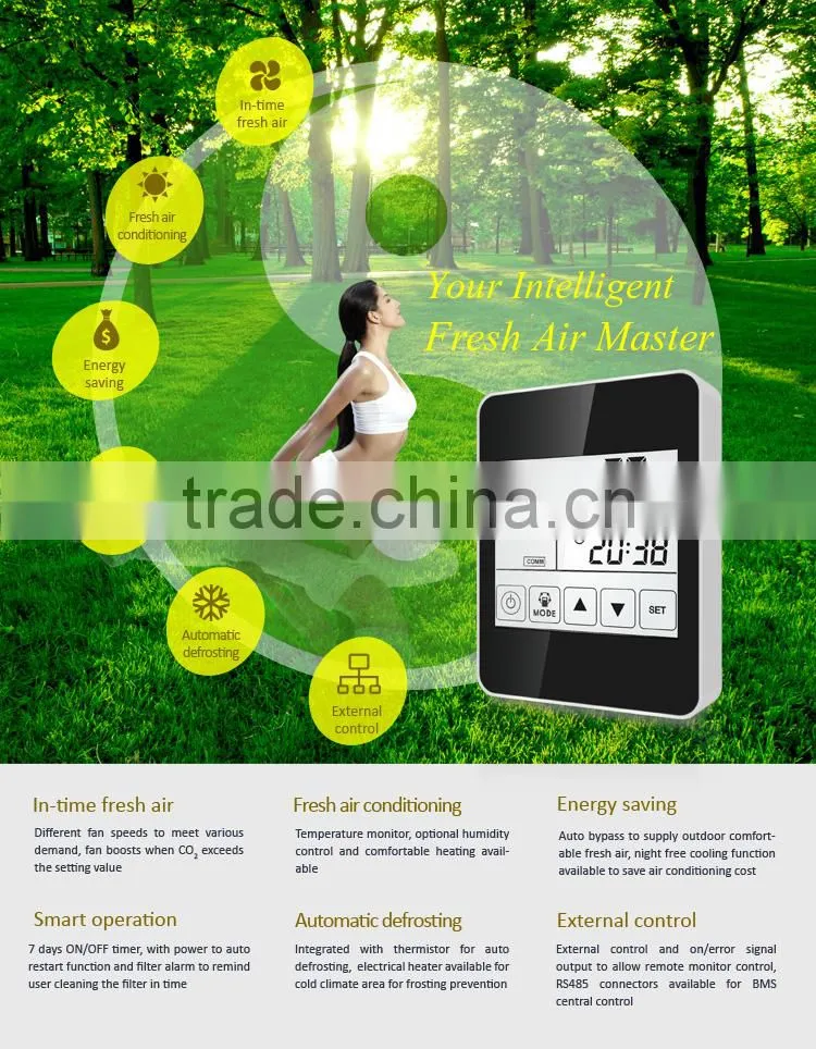 night free cooling bypass fresh air device enthalpy heat recovery ventilator
