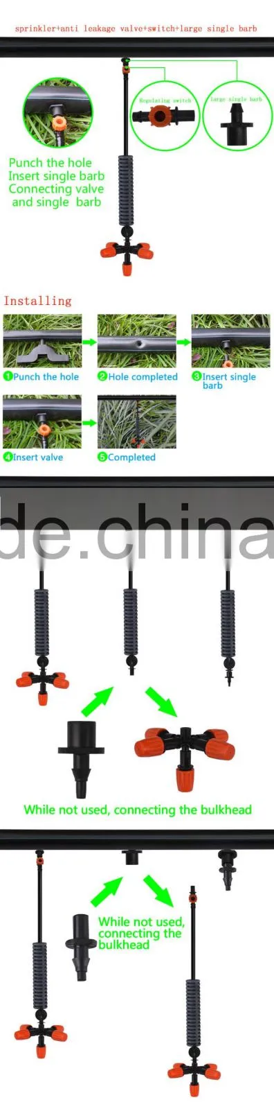 5 way atomizer mist sprinkler,water sprinkler,quality assurance