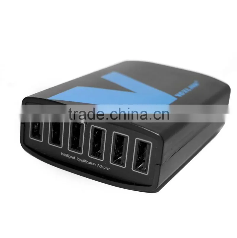 VOXLINK 5V 10A 50W 6-Port USB car Charger Travel Intelligent Detect Charging Adapter