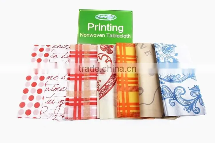 2016 china Supplier Good Quality Tnt Printed Cheap Nonwoven Tablecloths For Restaurant