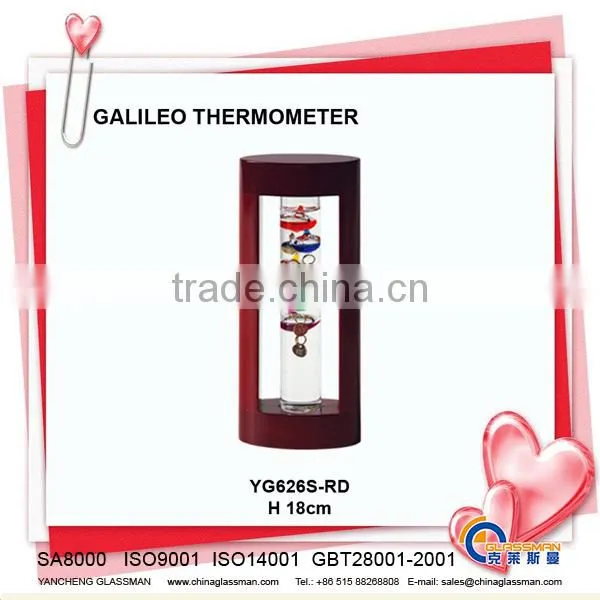 YG626S-RD glass home decoration galileo thermometer