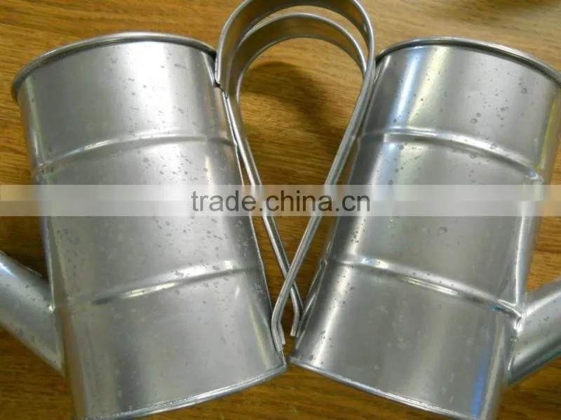 3pc Silver Speckled Water Cans bucket pail planter arrangement pot