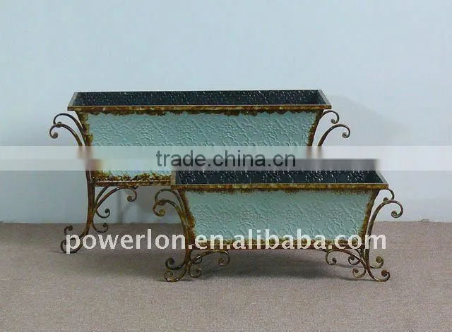 S/3 vintage round Metal garden flower pot for decoration