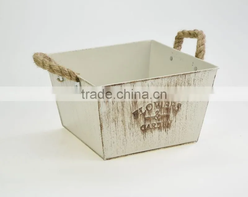 cheap sale rustic home decoration garden ornaments unbreakable floral big square flower pots