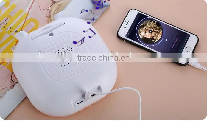 Desktop Makeup Mirror With Bluetooth Loudspeaker Box, USB Charge Table Lamp For Valentine Day