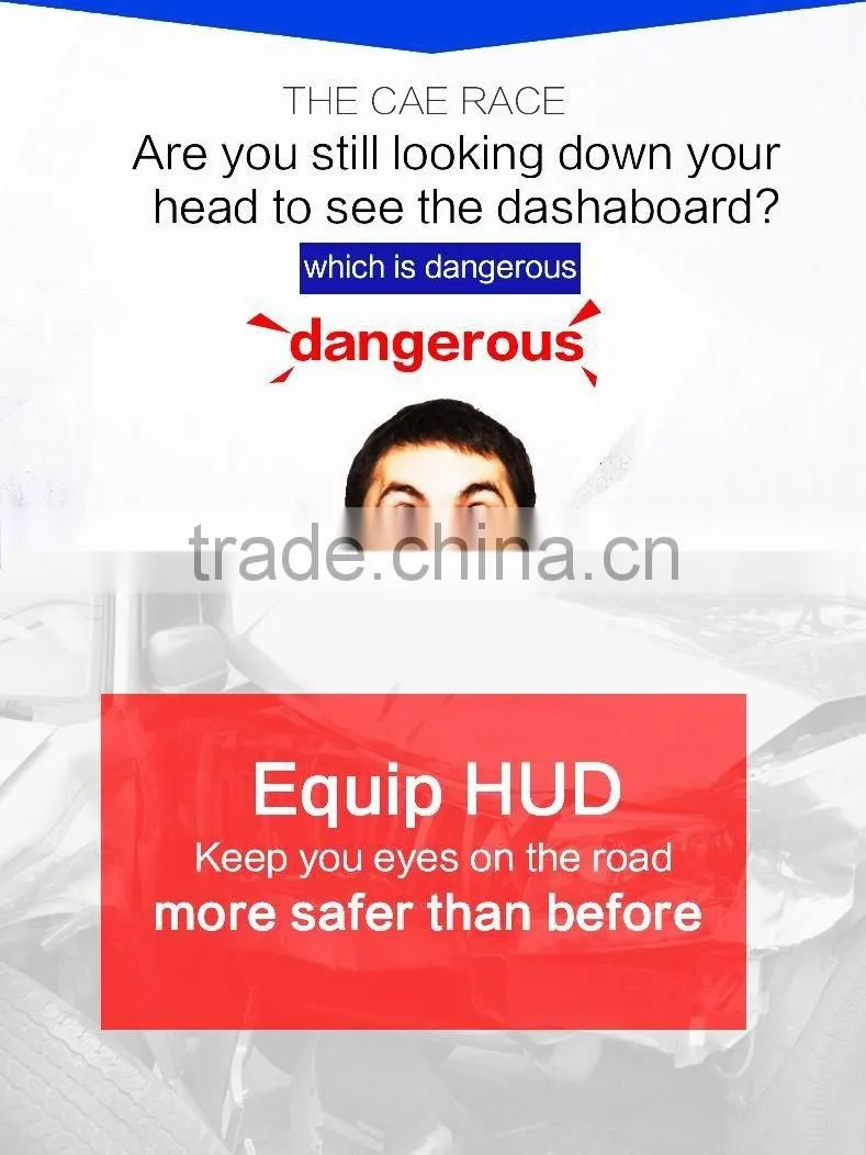 5.5'' GPS Universal Car HUD Head Up Display Car Alarm System Speed Warning With Campass