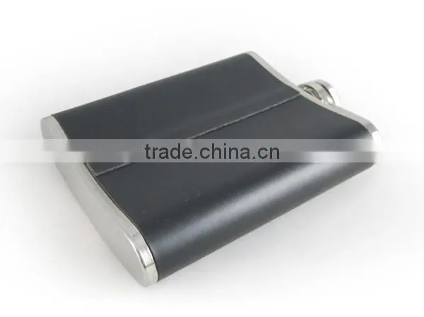 2016 New leather wine bottle, 304 Hip flask stainless steel hip flask
