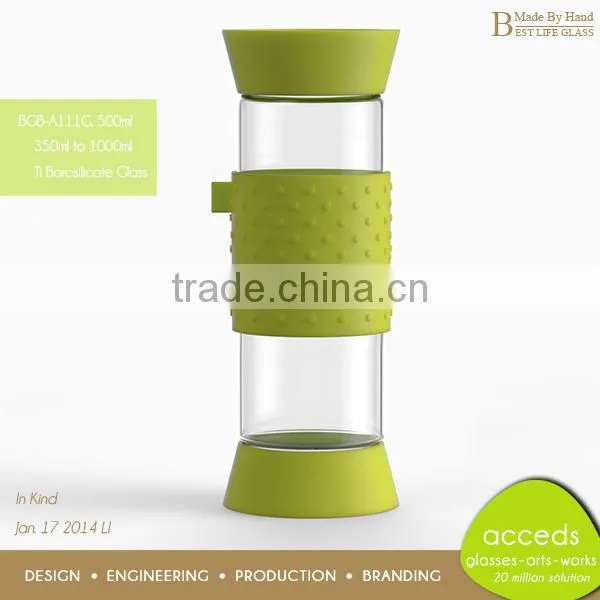 500ml New Drink Bottle with colored silicone cap