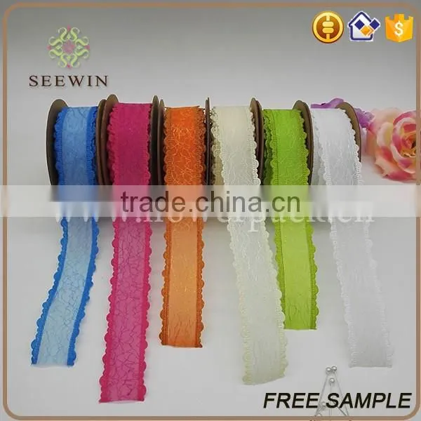 most popular organza with mesh ribbon for decoration