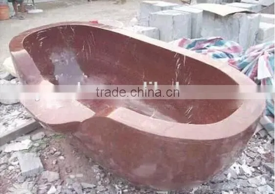 Half Hand Carved Freestanding Stone Bathtub