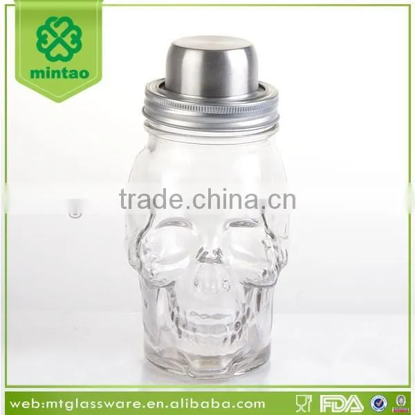 skull oil and vinegar bottles decorative/olive oil bottle with pp nozzle or metal