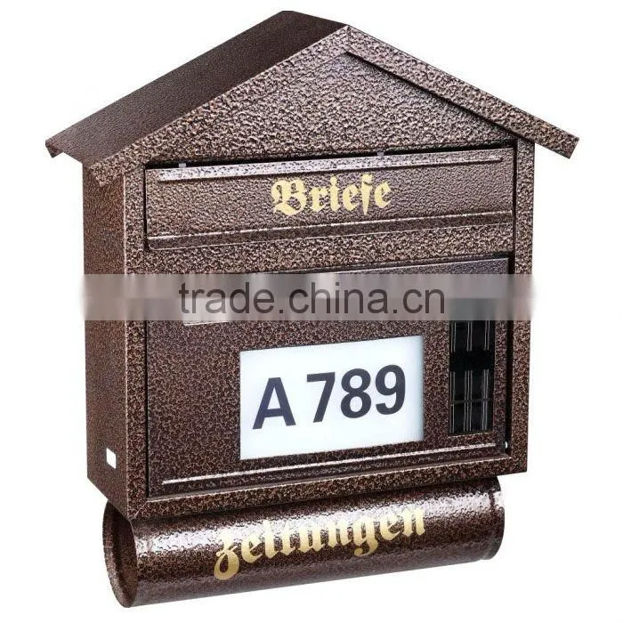 solar metal lighted mailbox with address number light
