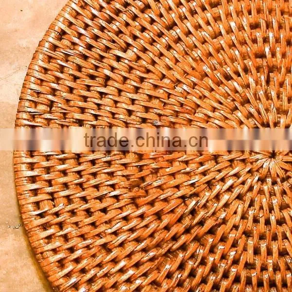 Handmade rattan cup holder / set of 6 rattan coasters made in Vietnam
