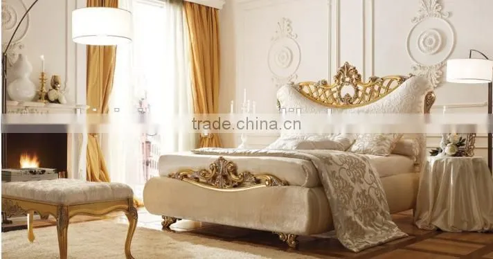 New Arrival Well Design Italian Style Snow White Carving Four Poster Bed BF12-04244b