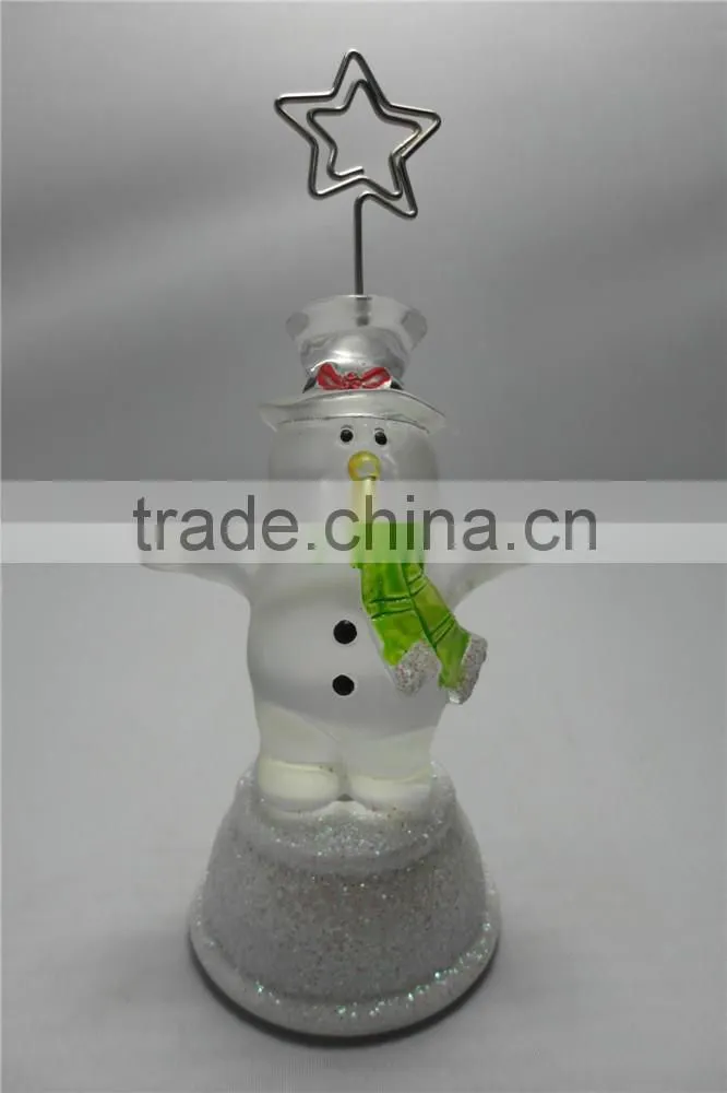 Holiday Placecard Memo Holder with a Snowman Figure Base