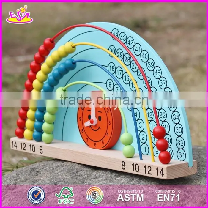 2017 New design 2 sided toddlers educational wooden math toys with drawing board W12A019