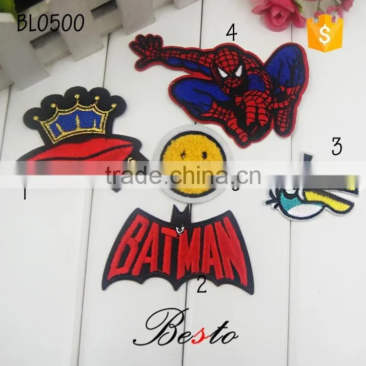 New latest beautiful smile fabric embroidery patch for baby girl dresses