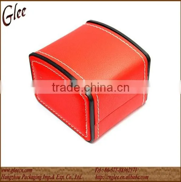 Personalized leather clamshell watch box