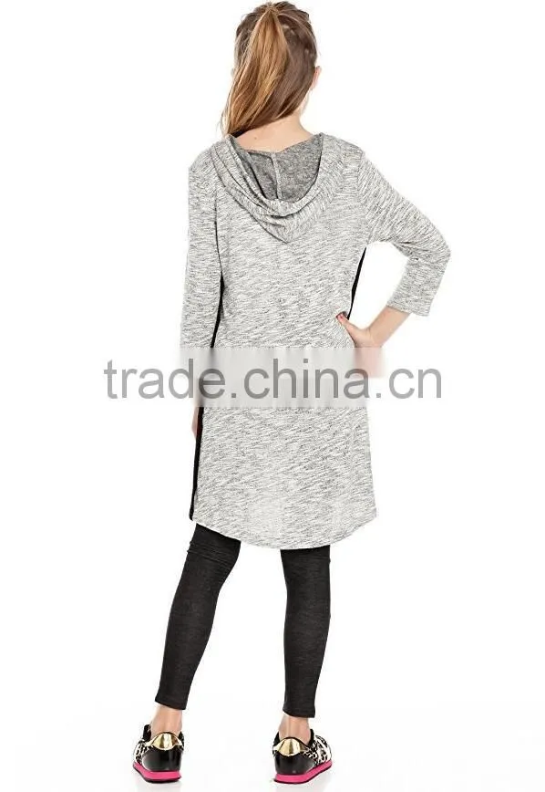 Kids Apparel Wholesale High Quality Custom Plain Blank Sports Spring Girls Long Sleeve Hoodie Dress China Suppliers
