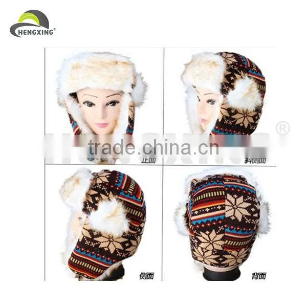 Winter Faux Fur Ski Trapper Aviator Cotton earflap Hat