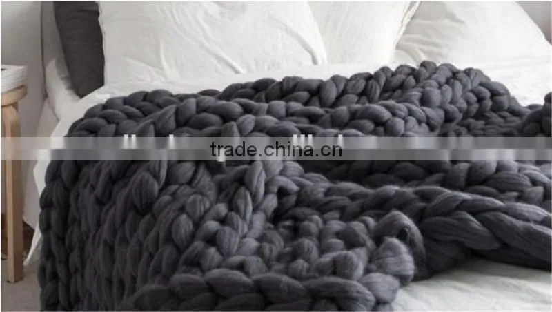 Merino wool Grande Large blankets/Giant knit/Cozy throw Chunky blanket