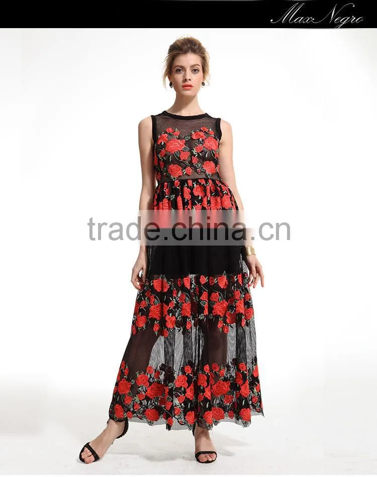 Girl 's Vintage Flower Tulle Layered Cocktail Dress