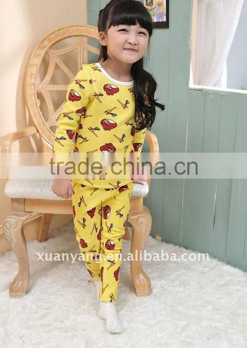 wholesale 2016 fashion design oem kids easy wear long sleeve inner animal pajamas