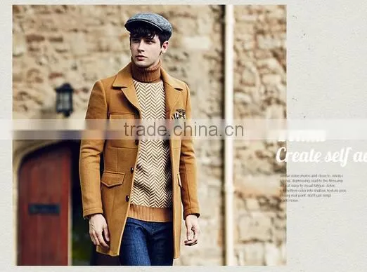 Fashion Long Wool Men Coat Design