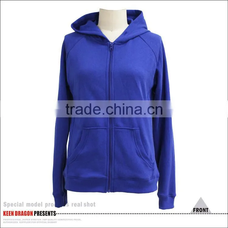 Plain Blue Cotton Hoodies New Apparel Custom Zipper -up Gym Hoodies