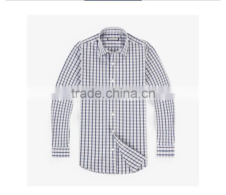 Alibaba supply 2016 new trendy UK style plaid long sleeve gentleman shirt