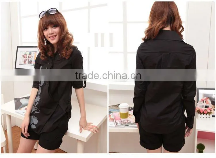Chun xia new han edition fashion leisure cotton printing long-sleeved shirts